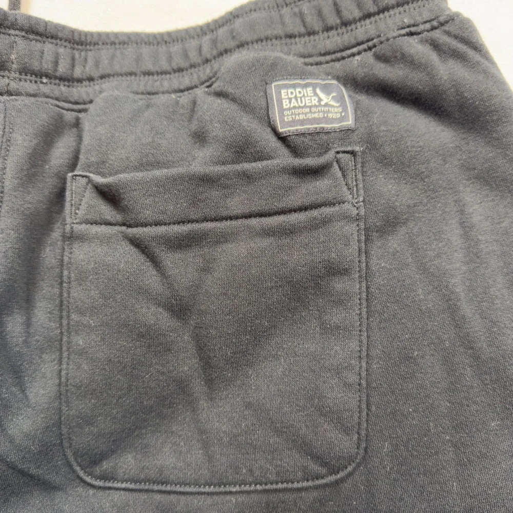 Eddie Bauer Mens XL Black Sherpa Fleece‎ Lined Sweatpants Joggers Warm Winter